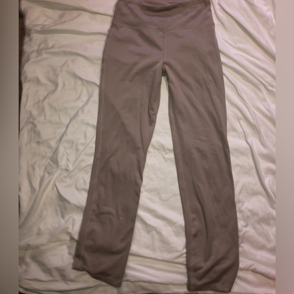 Beige flared leggings